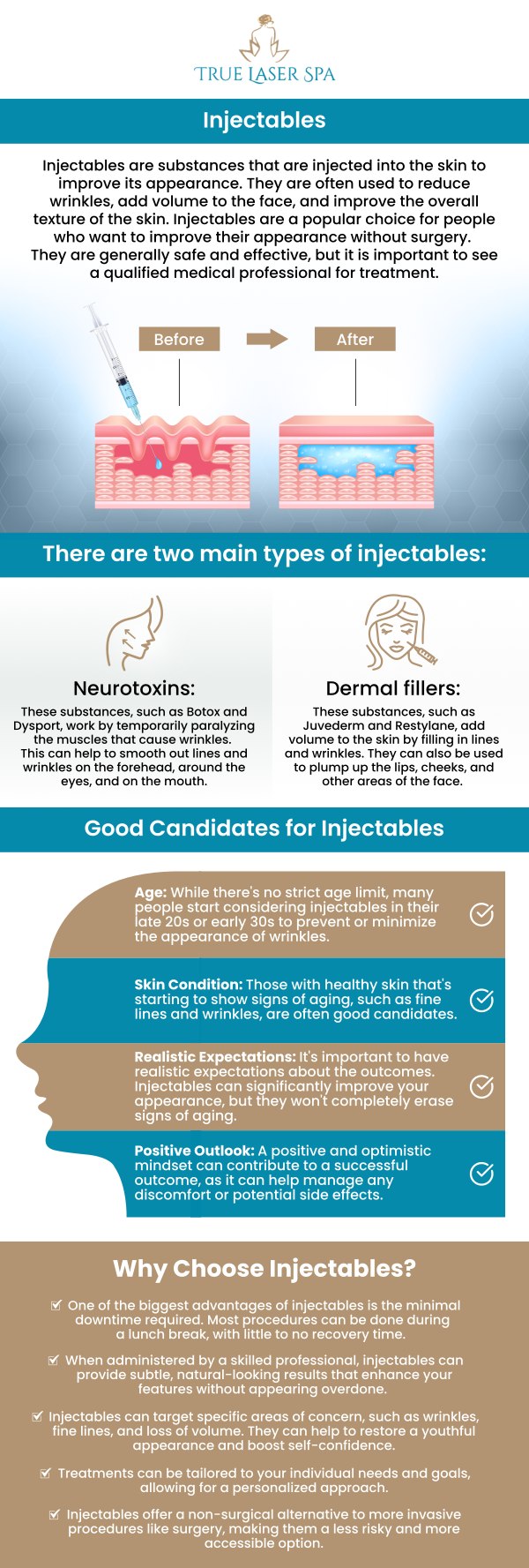 Injectables are medical treatments delivered directly into targeted areas of the body. They are commonly used for purposes such as reducing wrinkles, enhancing volume, and managing chronic conditions. Popular injectables include Botox, dermal fillers, and vitamin injections. Contact us for more information or request an appointment online. We are conveniently located at 22030 Greater Mack Ave Saint Clair Shores, MI 48080. We serve clients from Saint Clair Shores MI, Eastpointe MI, Fraser MI, Warren MI, Sterling Heights MI, Harper Woods MI, and surrounding areas.